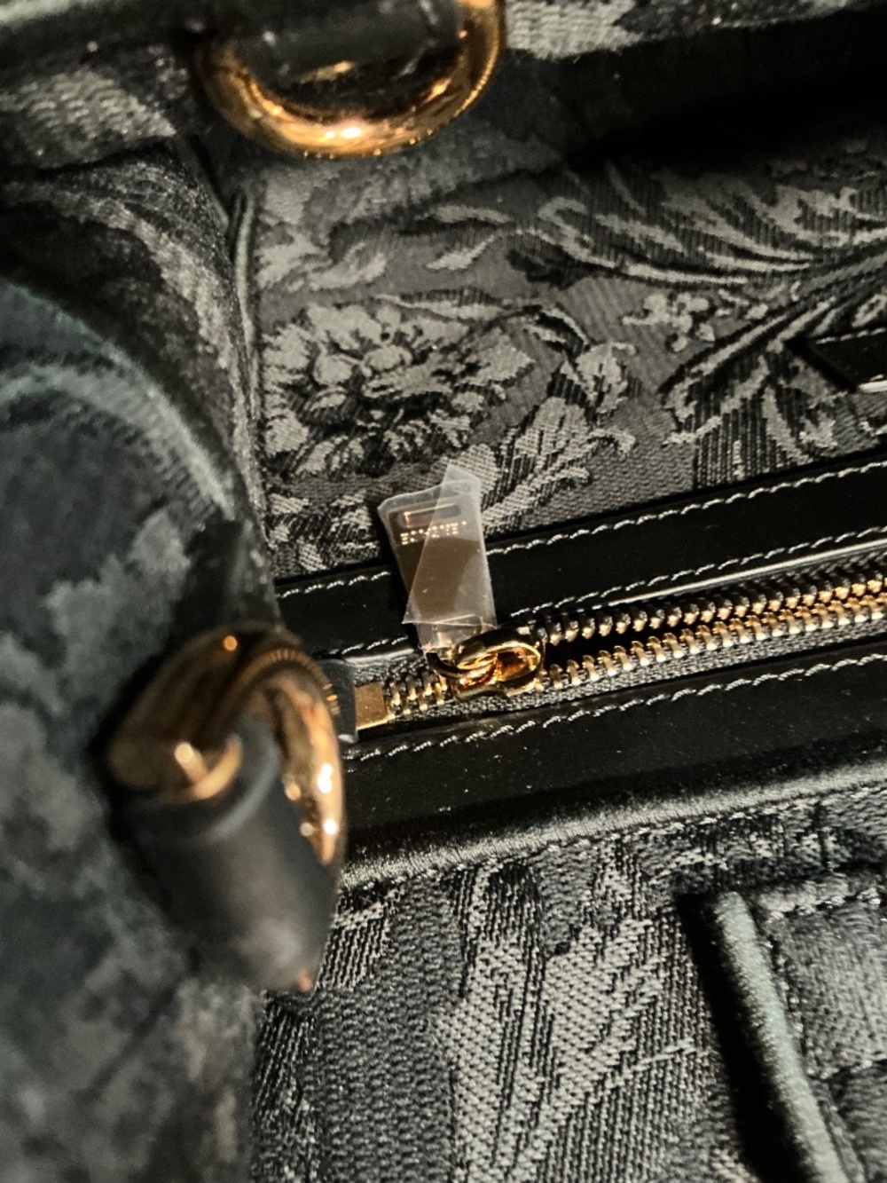 NEW Versace Small Tote Embroidery Jacquard Barocco Black original $1595 - Picture 8 of 11